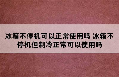 冰箱不停机可以正常使用吗 冰箱不停机但制冷正常可以使用吗